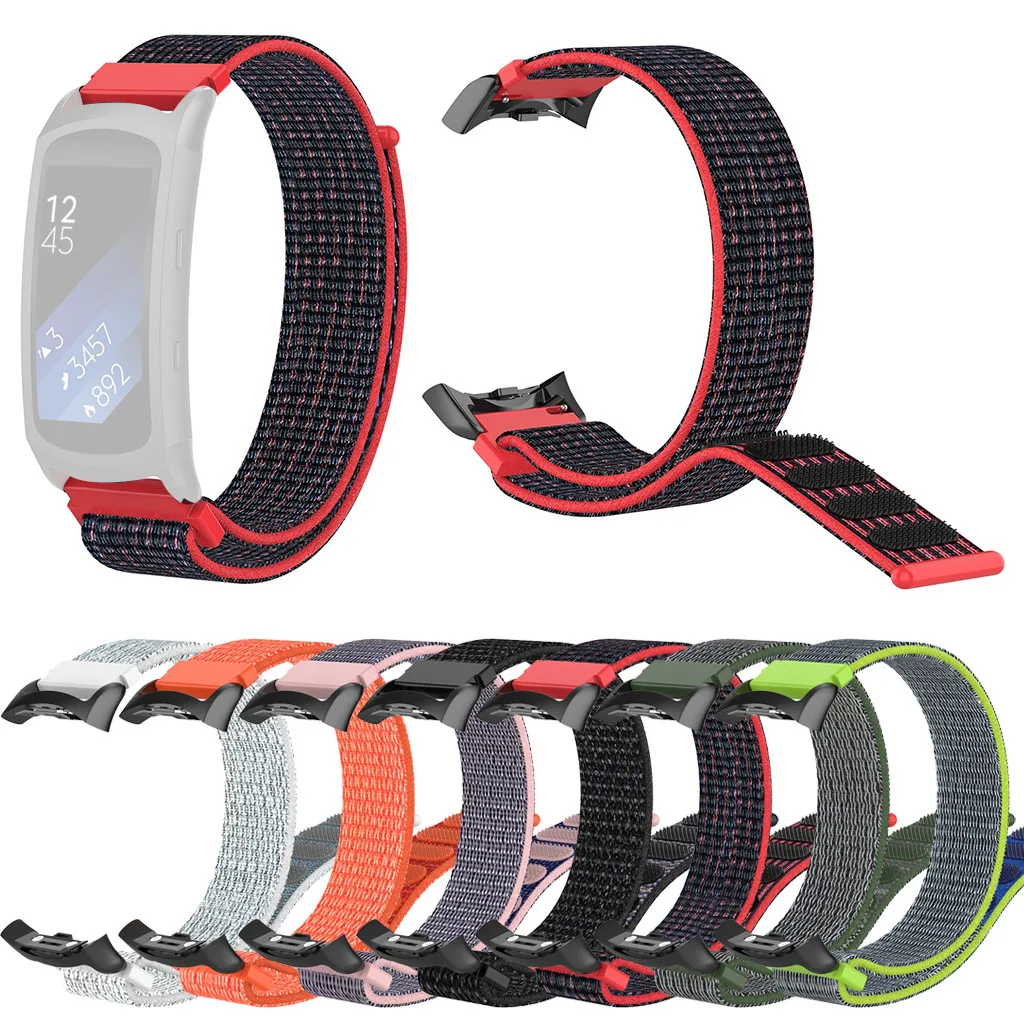 

2020 NEW Bracelet Silicone Rubber Replacement Nylon Sport Loop Wrist Band Strap for Samsung Gear Fit2/Fit2 Pro Protective #40