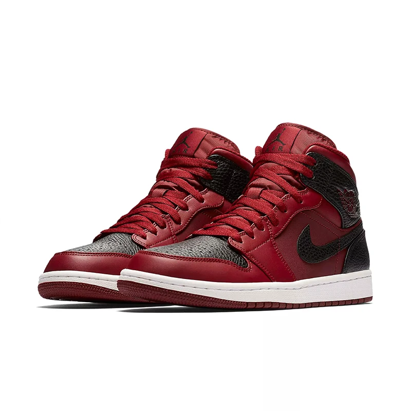 Оригинальные оригинальные мужские баскетбольные кроссовки Air Jordan 1 Mid AJ1, Классическая модная спортивная обувь для улицы, вентиляция 554724-035