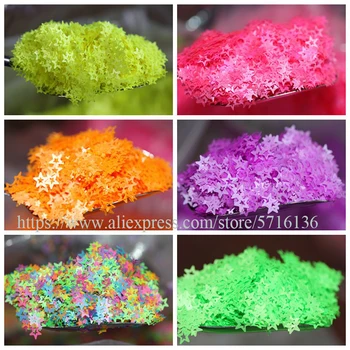 

5mm PET Ultrathin Neon Hollow Star Sequins DIY Glitter Mix Paillettes for Nail Art Manicure,Wedding Confetti,Make up Accessories