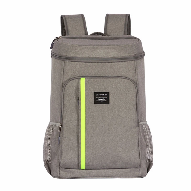 Большая сумка для хранения льда свежая переноска термо сумки на плечо сумка-холодильник из ткани Оксфорд термо Ланч пикника изолированный крутой рюкзак - Цвет: grey