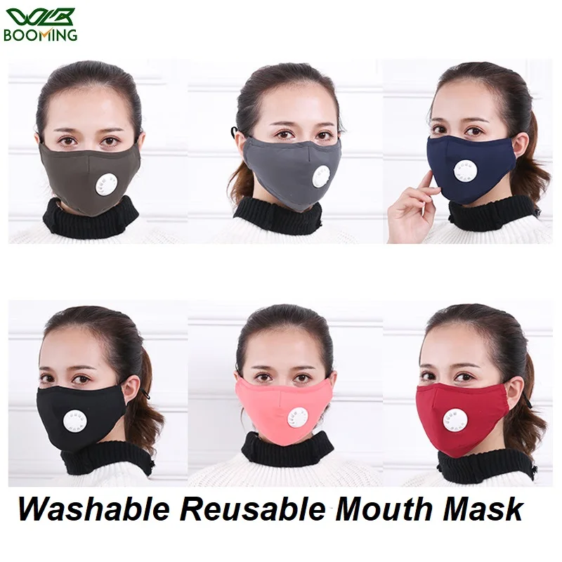 

WBBOOMING 1PC Anti Pollution N95/PM2.5 Mask Dust Respirator Washable Reusable Mask Cotton Unisex Mouth Mask Breathing Valve Mask