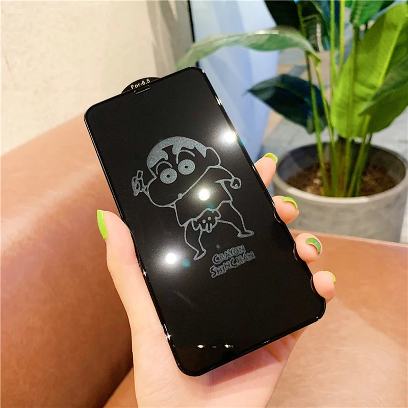 LinXiang Невидимый мультфильм Hello-kitty Cat Crayon 6D Закаленное стекло протектор экрана для iPhone 6 6s 7 8 Plus X XR XS Max 11 Pro