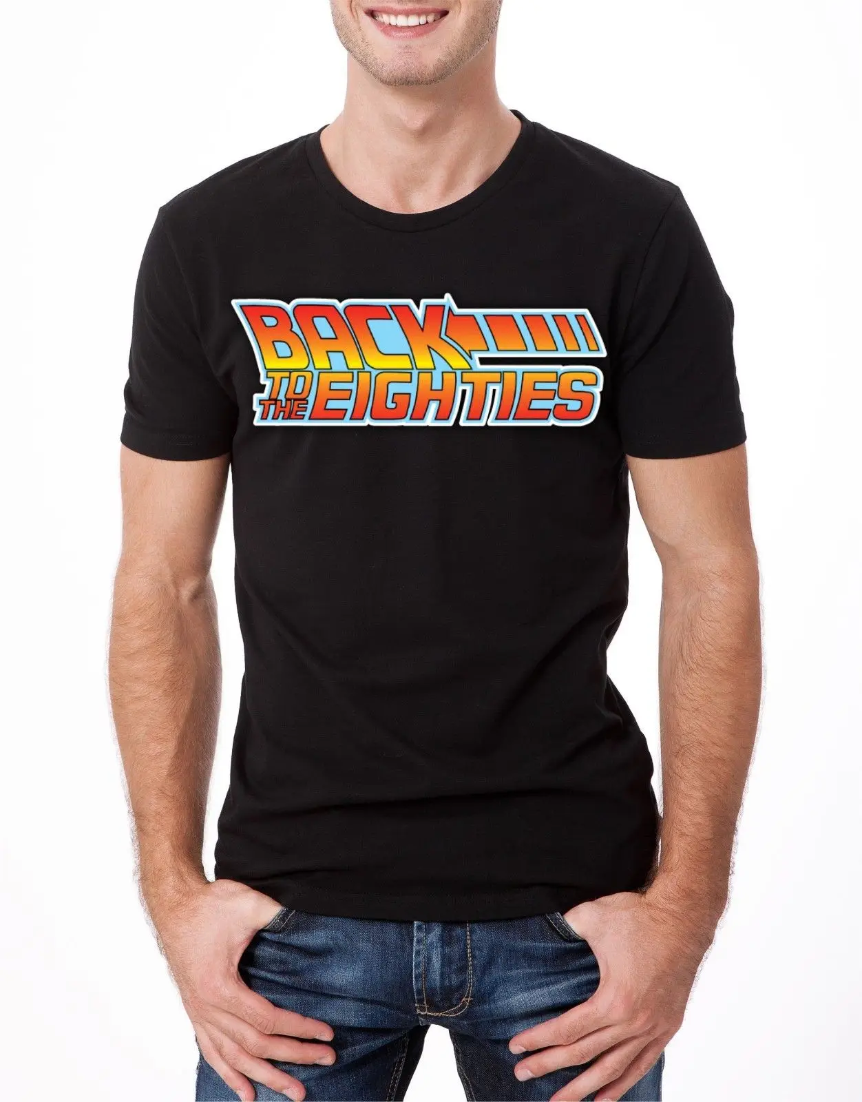 Футболка назад в 80 Назад будущее Wham Love 80S Festival Stag Hen Tee B Cool casual Pride Мужская Унисекс