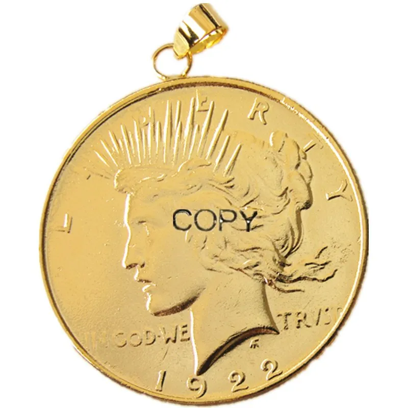 P(20)Coin Pendant US 1922 Peace Dollar 