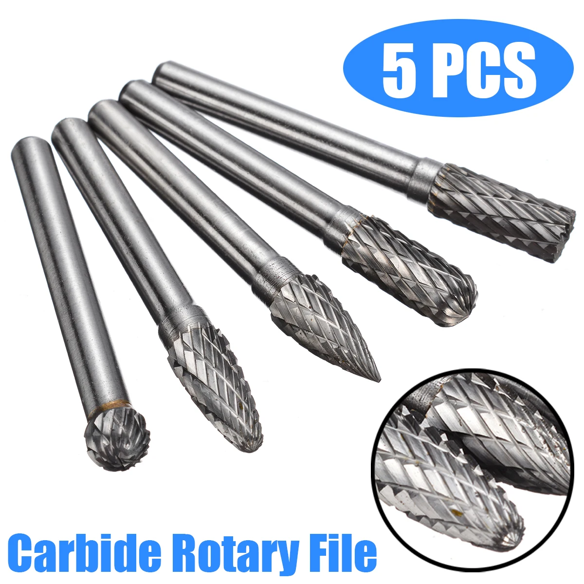 6mm Shank Tungsten Carbide Rotary Point Burr File Die Grinder Drill Bit