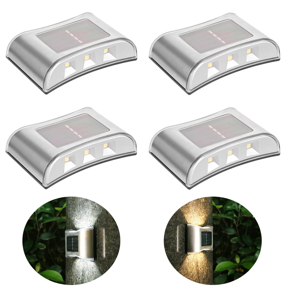 4-1 Pcs LED Solar Light Up and Down Luminous Lighting Wall Lamp IP65 Waterproof for Courtyard Hallway Stairs Porch Entry Decor 1pc plastic air conditioning pipes wall decorative cover cable entry cable passage 40mm 50mm 55mm 60mm 70mm 80mm hole cover