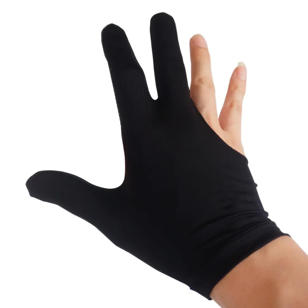 3 шт. абсорбирующие бильярдные перчатки для бильярдного кия спортивные аксессуары для бассейна три пальца Левая Правая рука Бильярдные кии перчатки 3 цвета