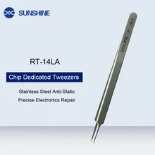 RT-14LA чип выделенный нержавеющая сталь Tweezers антистатические специальное обслуживание Пинцет Точная Электроника чип ремонт клип