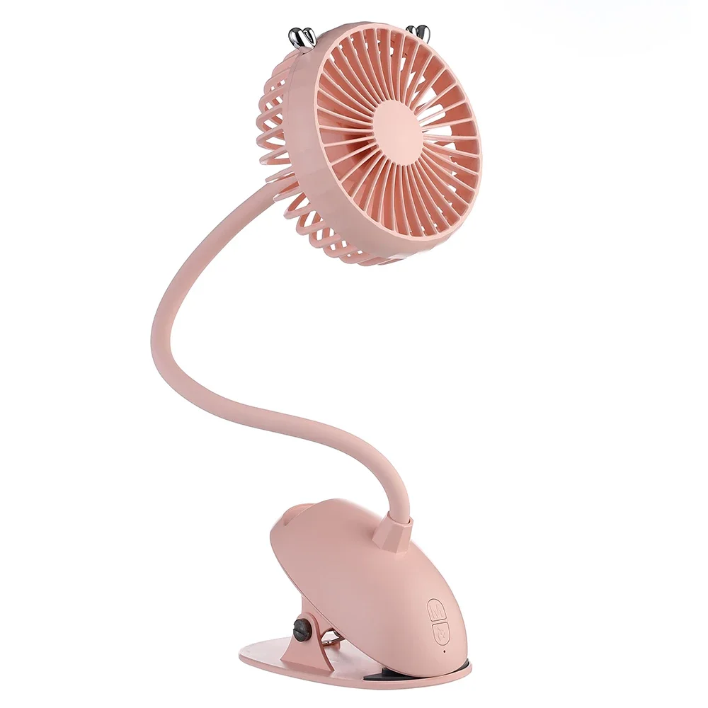

Portable Mini Clip Fan Table Desk USB Fans with 2000 mAh Battery 360 Degree Quiet Third Gear Speed Cooling