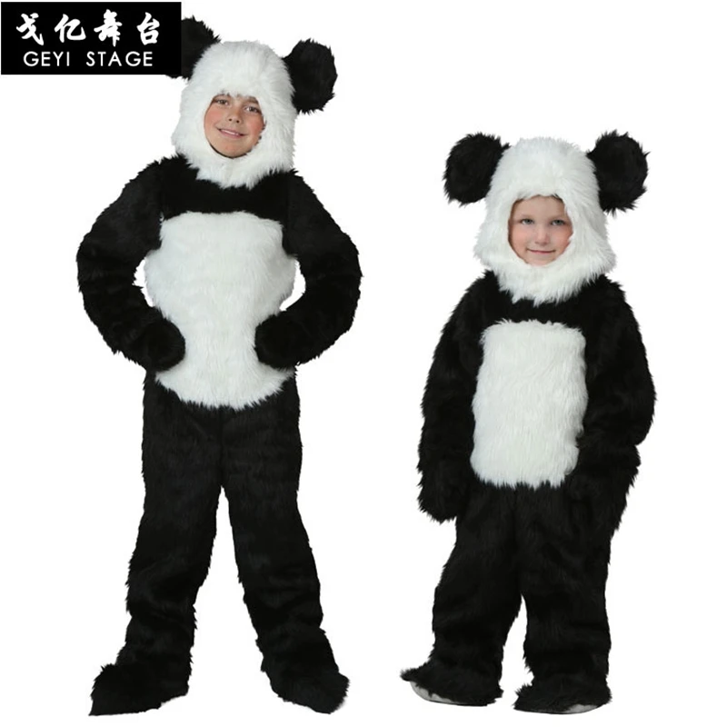 Cosplay panda Kids Cartoon Animal Costume Warm Soft Flannel Fancy Onesie Cute halloween party funny cartoon BodySuit