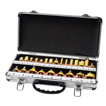

24pcs Tongue and Groove Set 1/4 Inch Shank Router Bit T Shape Wood Milling Cutter Set Carbon Steel Router Bits