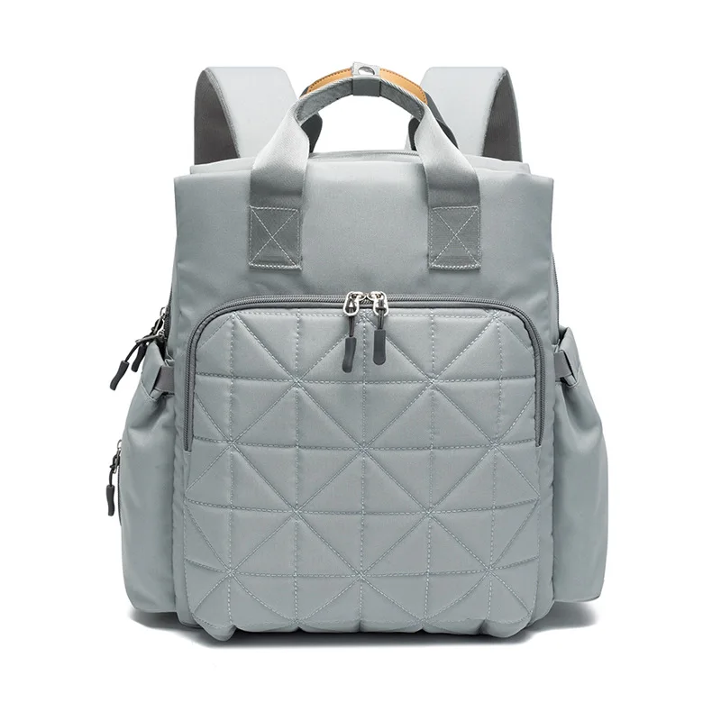 Модная многофункциональная сумка для подгузников для мам, сумка для подгузников для мам, большая вместительность, водонепроницаемый рюкзак для путешествий, рюкзак для коляски, дизайнерский рюкзак для мам - Цвет: Gray
