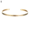 Gold color Stainless Steel Bangles Positive Inspirational Bracelet Engraved Quotes Mantra Bracelet & Cuff Bangle for Women ► Photo 3/6