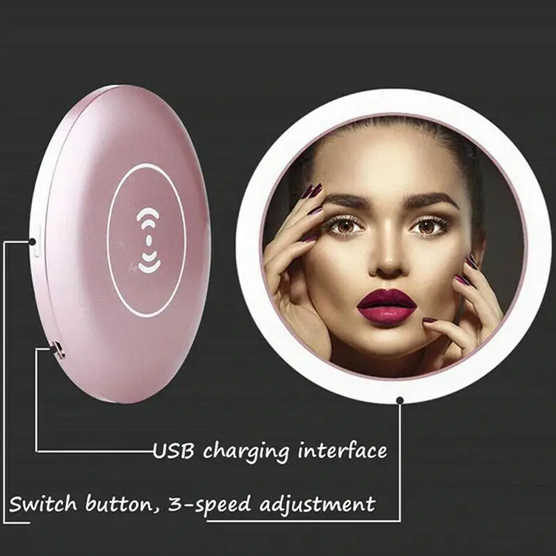 

RUIMIO 1 PC Lighted Makeup Mirror Led Usb Mirror Wireless Charger Battery Power Supply Makeup Mirror For Woman Girl Cosmetic