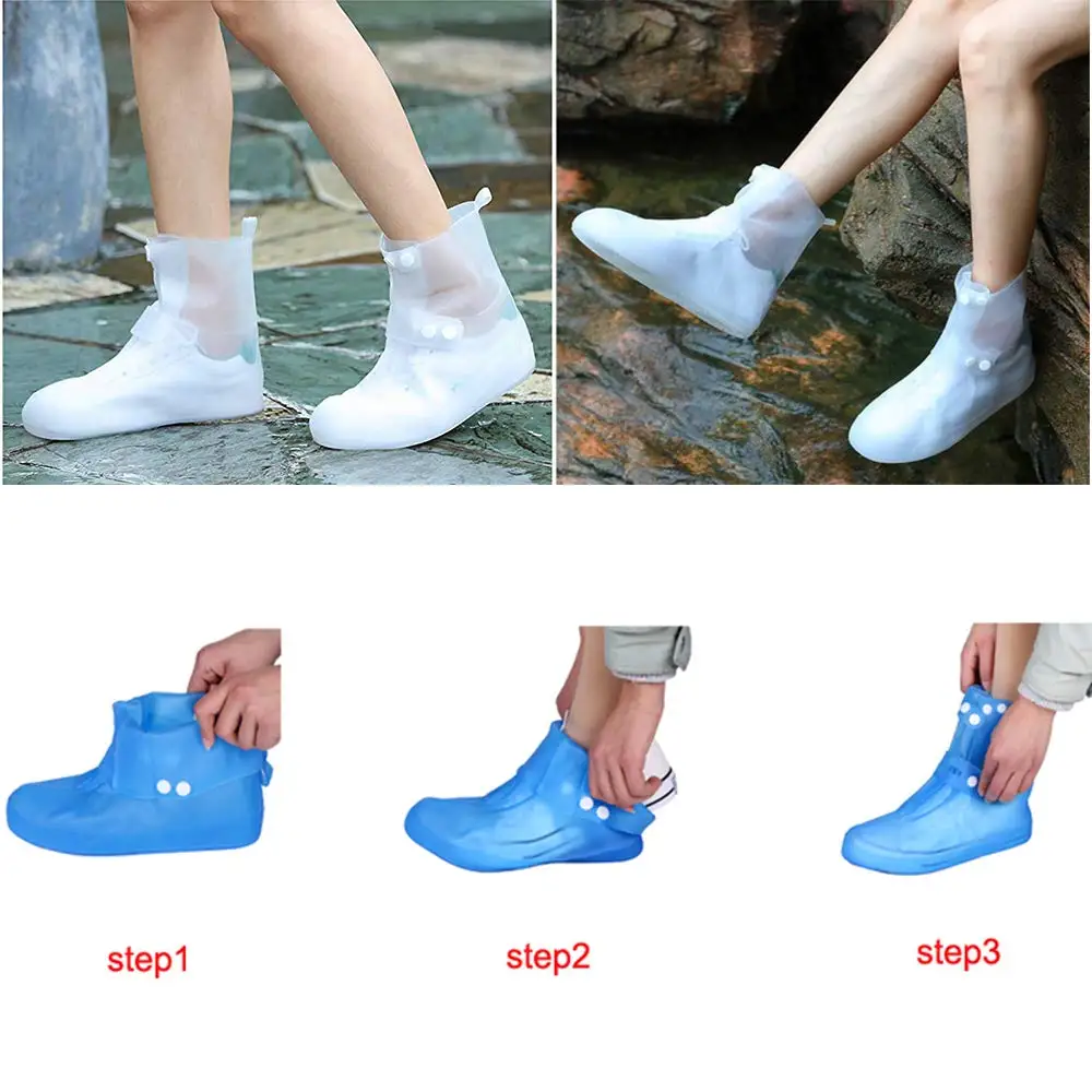 1 пара Многоразовые водонепроницаемые чехлы для обуви противоскользящие непромокаемые сапоги дорожные дождевые снаряжение для женщин