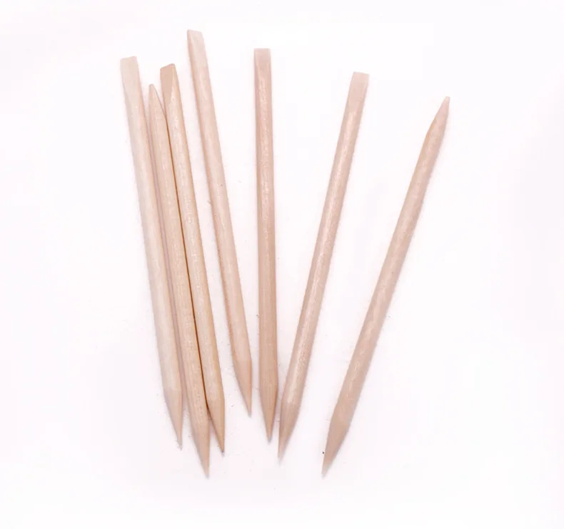 3 Sizes Orange Wood Sticks for Cuticle Pusher - 10/50/100 Pieces/Set