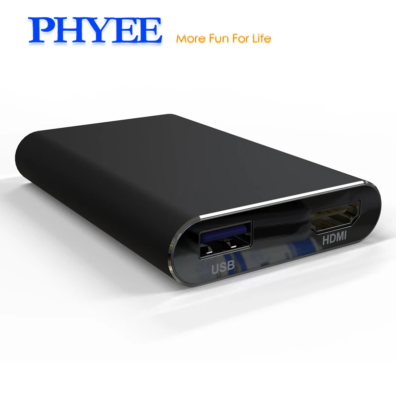 PHYEE USB MirrorLink Car Dongle Screen Mirroring Box Plug and Play Audio Video Adapter MLC600 HDMI 