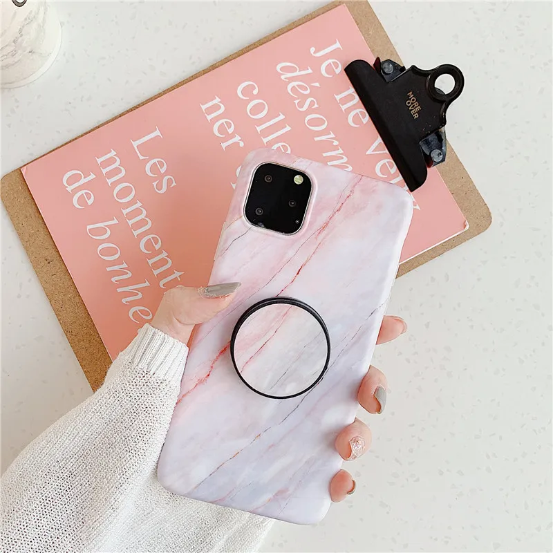 Классический чехол с мраморной подставкой для iPhone XR 11 Pro Max X XS 7 8 Plus 6 6s Huawei P20 lite P30