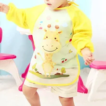 Детская верхняя одежда с длинными рукавами, водонепроницаемая детская одежда для еды детский нагрудник-нагрудник для рисования от 1 до 3 лет