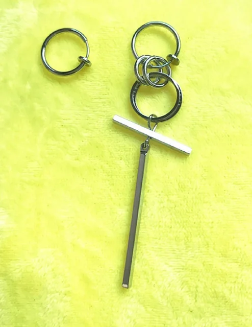 KPOP Stray Kids Huang Hyun Chen Bangtan Boys V Kim Tae Hyung Long Earrings Cross Ear Ring Earclip New Korea Group Thank You Card Ear clip