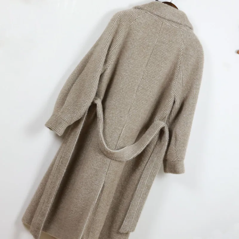 VENFLON осеннее зимнее корейское Женское пальто модное повседневное Свободное длинное шерстяное пальто женское хлопковое пальто с поясом