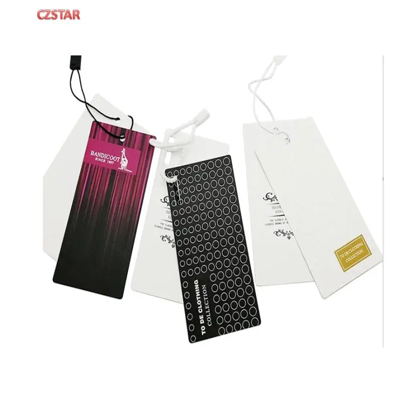 

Clothes shop store hang RFID clothing tag 70*40MM UHF RFID paper card garment Hangtag customized print logo