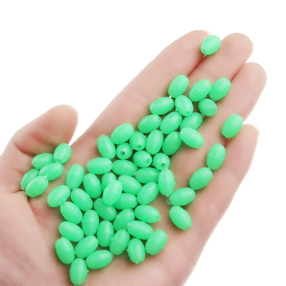 375 Perline Da Pesca Ovali Morbide Luminose – Colore Verde – Ideali Per Anellini E Ganci – Alta Visibilità