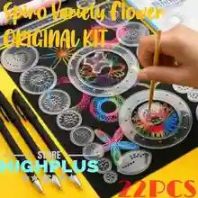 22 pçs spirograph desenho brinquedos conjunto bloqueio engrenagens & rodas régua geométrica desenho acessórios criativo educativo crianças brinquedo