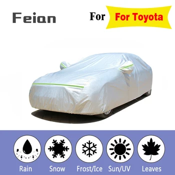 

Full Car Covers Outdoor Waterproof Sun Acid Rain Snow Protecte UV Car Cover leather cotton thicken SUV Sedan Hatchback For Toyot