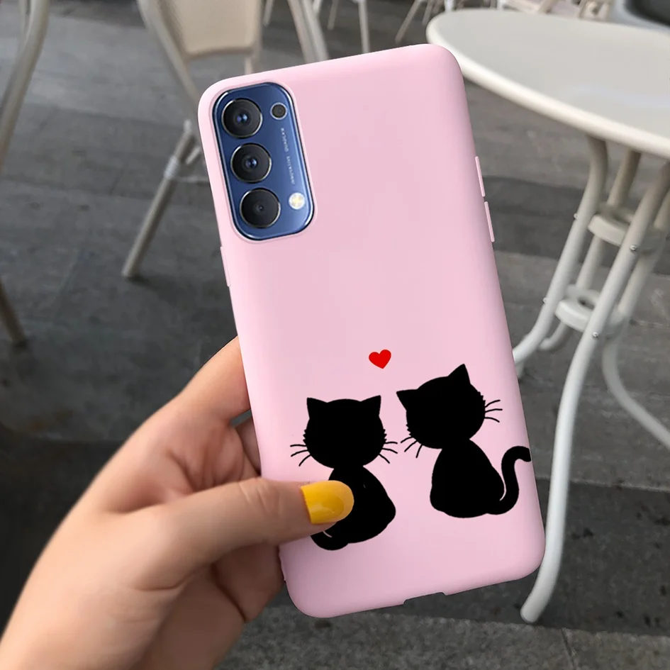 Cute Cartoon Case For OPPO Reno 4 5 Pro 5G Cover Silicone Soft TPU Back Protection Phone Case Fundas For Reno4 4G CPH2113 Bumper 