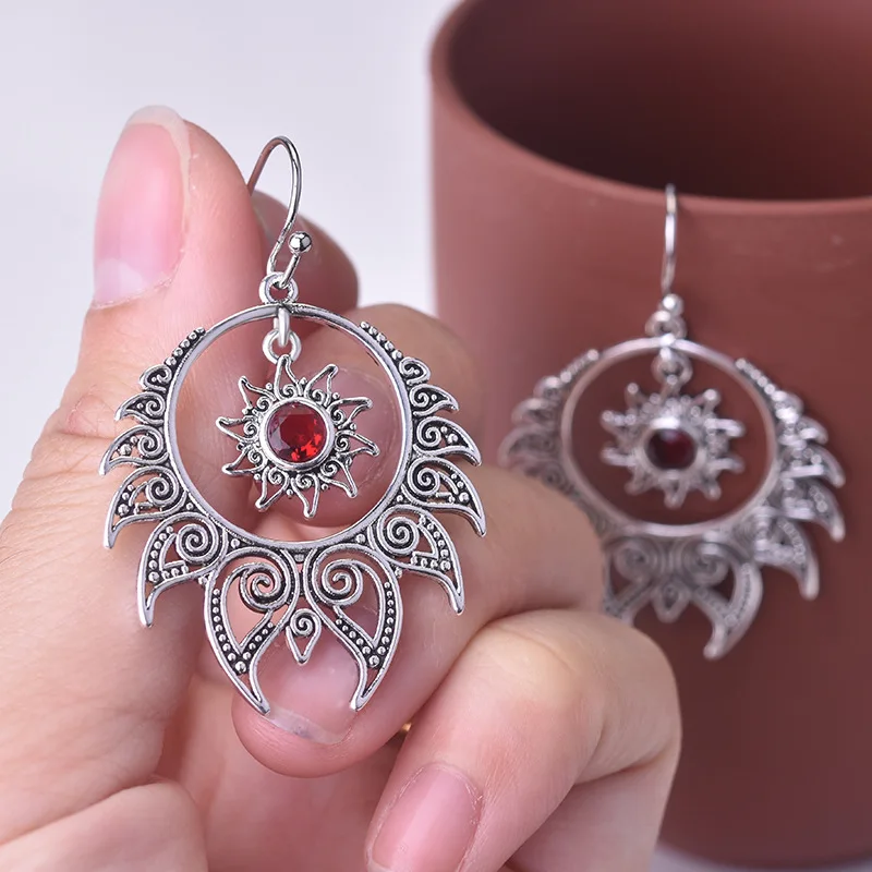 Серьги подвески из серебра 100% пробы с гранатом 925|Серьги-подвески| |