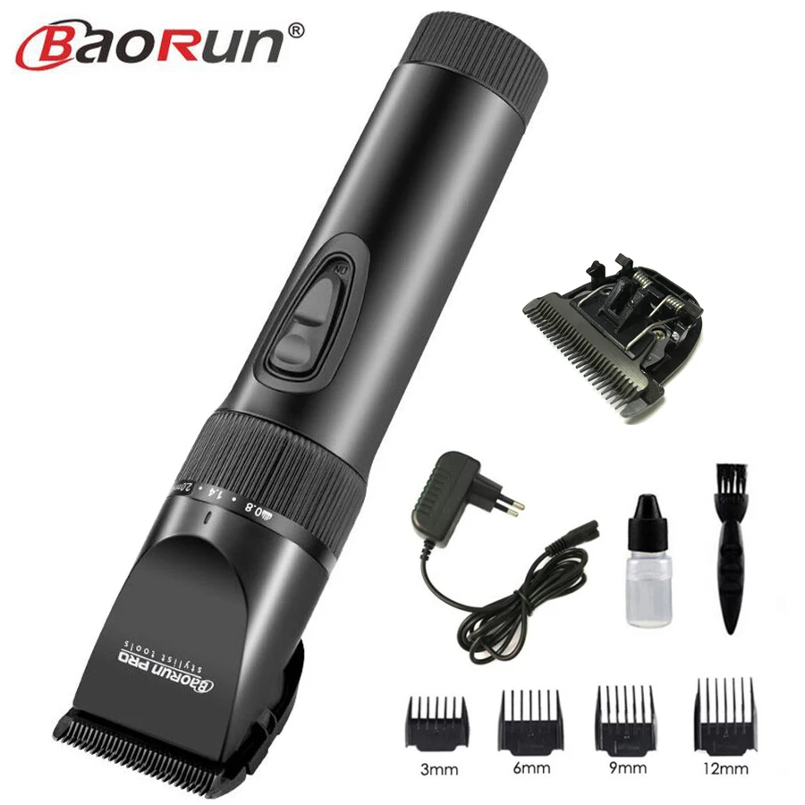 add 1pc blade Professional Electric Hair Clipper Titanium Blade 2000mA Battery Men's Beard Trimmer Hair Cutting Machine For Salon - Цвет: add 1pc blade