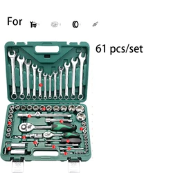 Um conjunto de ferramentas de automóvel chave de soquete conjunto combinação embalagem chave catraca reparação automóvel e manutenção ferramentas para o reparo do carro