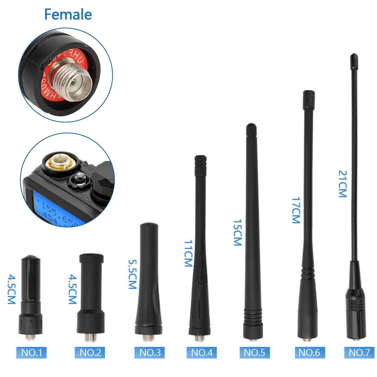 Antenna Portatile 15 Pollici SMA-F Per Radio Baofeng - JUCJET Per UV-5R, BF-888S, Migliora Portata - 2