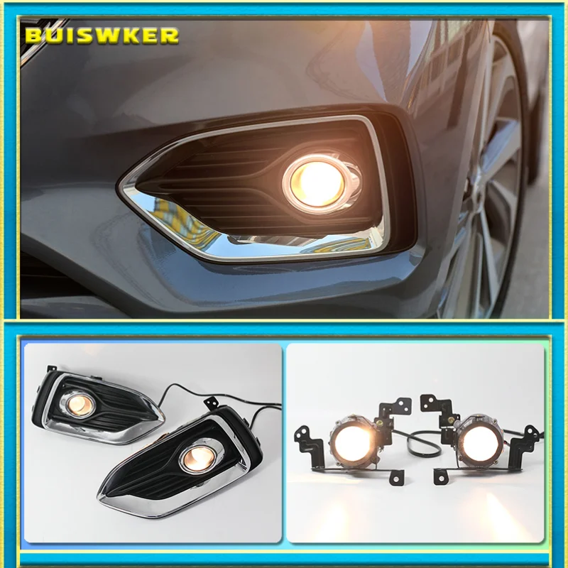 

1 Pair Car DRL Lamp Waterproof LED Daytime Running Light Fog lamp cover For Hyundai Solaris Accent 2017 2018 2019
