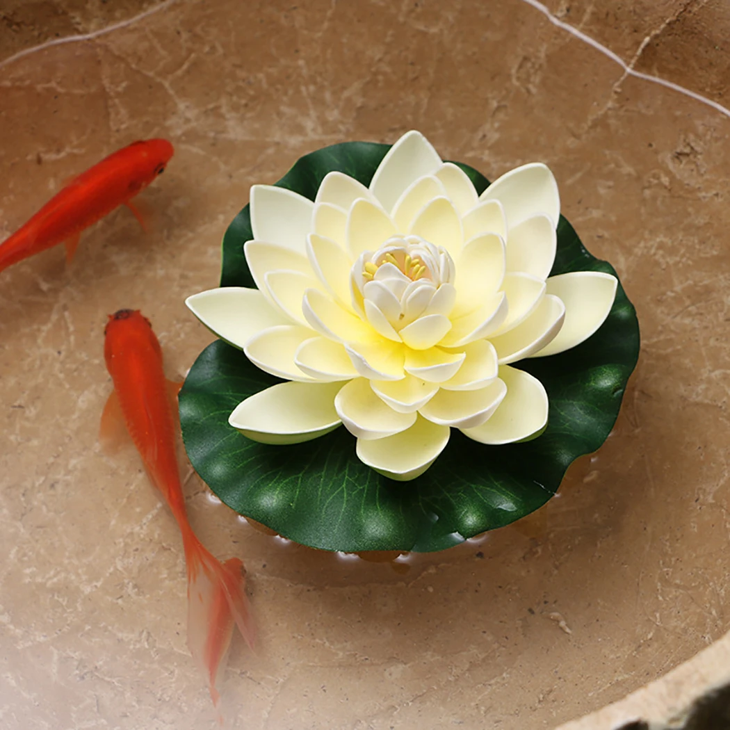 12pcs 18cm Floating Lotus Artificial Flower Wedding Home Party Garden Pool Decorations DIY Water Lily Mariage Fake Plants