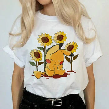 

Lus Los 2019 Women Pokemon T Shirt Harajuku Funny Japanese T-Shirt Anime Female Tops Aesthetic Pikachu Clothes