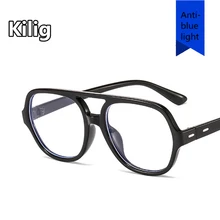 Синий светильник, прозрачные очки, рисовая оправа для ногтей, мода, неправильные Ретро, новые, литературные, для колледжа, компьютерные очки, плоское зеркало в раме