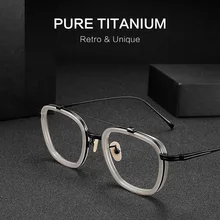 

BERTHA Pure Titanium Optical Prescription Eyeglasses Frame Ultralight Myopia Reading Computer Glasses Luxury Double Bridge J5209
