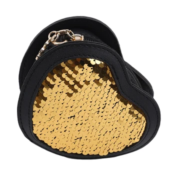 

Mini Handbag Creative Heart-shaped Shoulder Chain Birthday Gift Messenger Bag Trend Sequin Zipper Fashion Female Bag