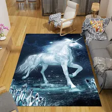 3D мультфильм Единорог ковер детская комната милый Единорог большой размер ковер дети гостиная спальня мальчик девочка мягкий напольный коврик tapete