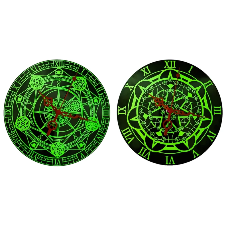 

Luminous Wall Clock Silent Wooden Night Light Modern Round Watch for Living Room