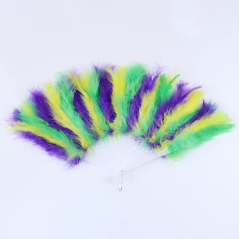 

Marabou Turkey Feather Fan Handheld 12 Inches Length Plumes Fan Dancer Party Performance Ornament Stage Prop Crafts Wholesale