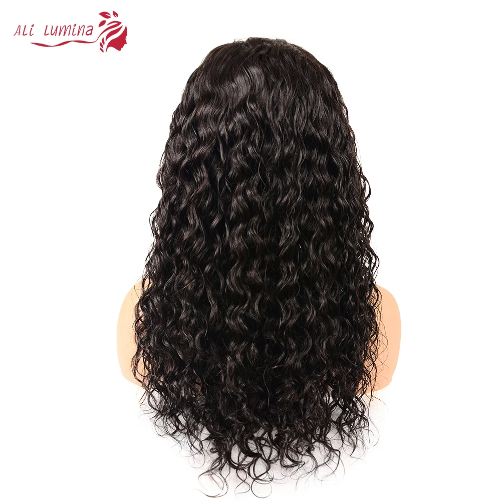 Али Lumina 4X4 парик шнурка закрытие бразильские волосы волна воды парик Remy человеческих волос парик с закрытием шнурка