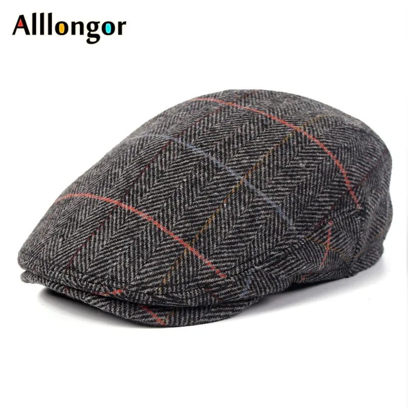 Winter 2021 Beret Homme Peaky Blinder Tweed boina vintage plaid Cotton sombrero hombre Earflaps Newsboy Caps Dad mens berets mens barrette hat