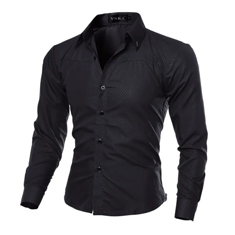 Мужская рубашка в клетку VISADA JAUNA темно зернистая деловая из импортной ткани
