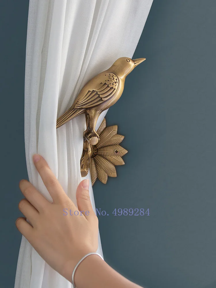 Креативный скандинавский Золотой металлический латунный крючок в виде птицы занавес Ретро для хранения организации современного украшения дома аксессуары на стену