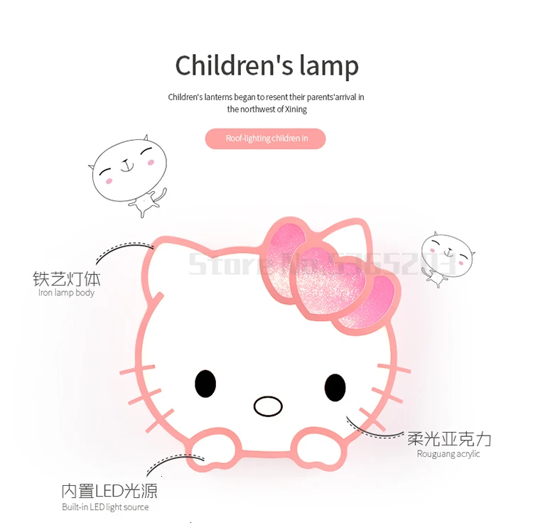 Кошка Hellokitty Мультфильм поглощает верхний светильник девушка принцесса комната hello kitty спальня лампы и фонари потолочный светильник verlichting