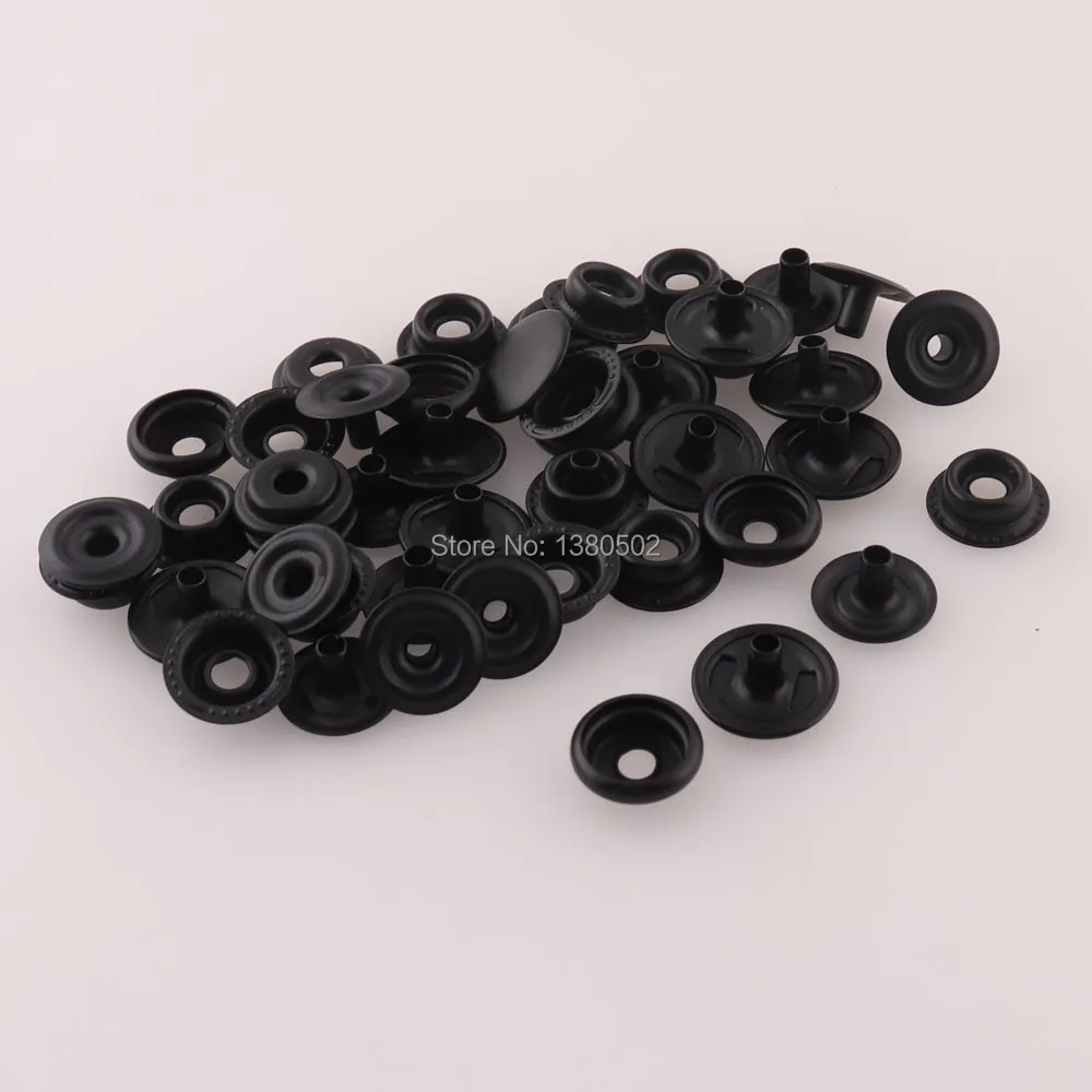 50Sets Metal Black Color 10/12/15mm Snap Button Stud Fasteners Press Sewing Leather Craft Bag Clothes accessories 4