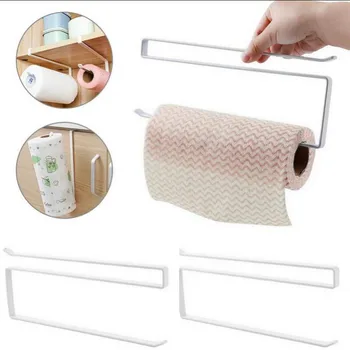 

1pc Door Cabinet Hanging Paper Towel Storage Rack Cling Film Rag Storage Cabinet Partition Layer Holder Kitchen Shelf